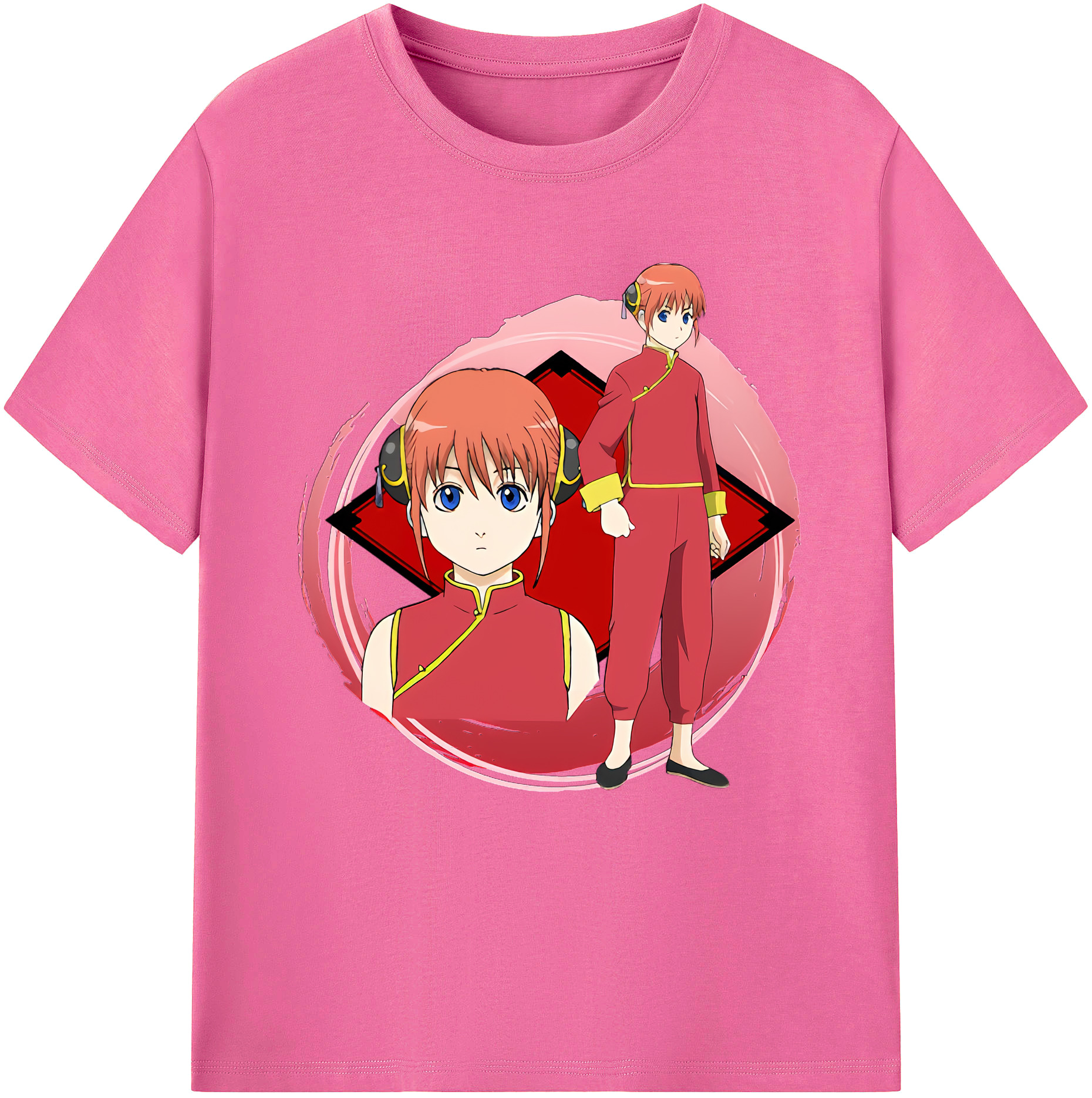 （画像用） ぎんたま 坂田銀時（さかたぎんとき） 神楽 志村新八（しむら しんぱち） GINTAMA Sakata Gintoki Kagura Shimura Shinpachi レディースカジュアルプリントTシャツ（綿100％）
